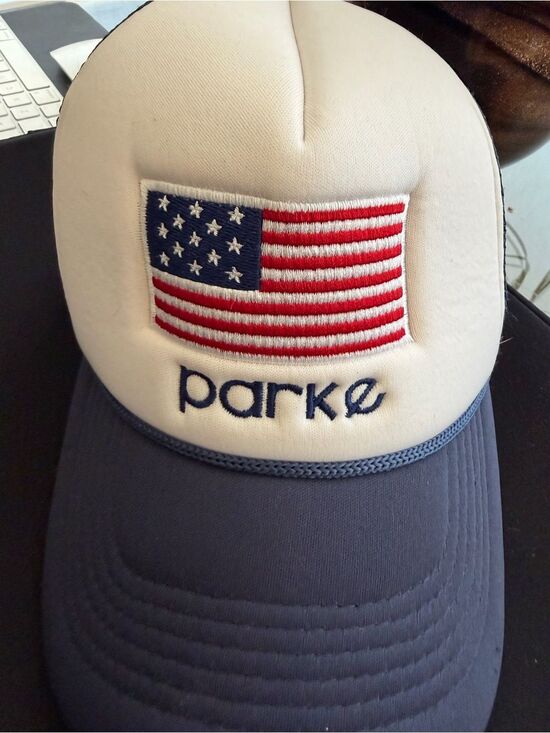 PARKE  American Flag Trucker Hat Patriotic Mesh Snapback Cap Red White Blue USA main image 5
